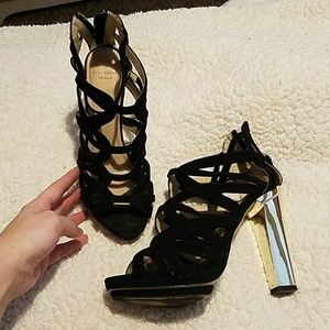 Black strappy heels